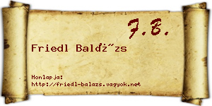 Friedl Balázs névjegykártya